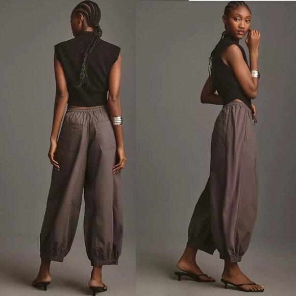 The Mossa Parachute Pants By Anthropologie   grey color new nwt size L - Picture 6 of 6